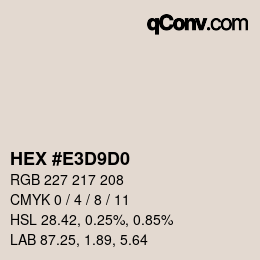 Color code: HEX #E3D9D0 | qconv.com