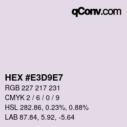 Color code: HEX #E3D9E7 | qconv.com