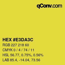 Color code: HEX #E3DA3C | qconv.com