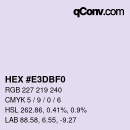 Color code: HEX #E3DBF0 | qconv.com
