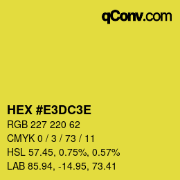 Color code: HEX #E3DC3E | qconv.com