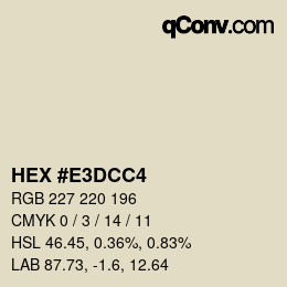Color code: HEX #E3DCC4 | qconv.com