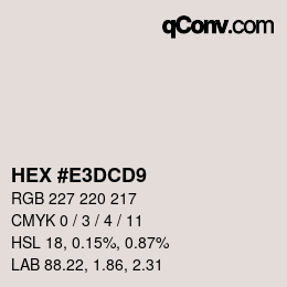 Color code: HEX #E3DCD9 | qconv.com