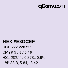 颜色代码: HEX #E3DCEF | qconv.com