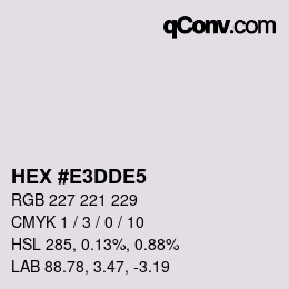 カラーコード: HEX #E3DDE5 | qconv.com