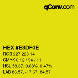 カラーコード: HEX #E3DF0E | qconv.com