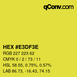 Color code: HEX #E3DF3E | qconv.com