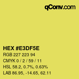 Code couleur: HEX #E3DF5E | qconv.com
