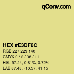 Color code: HEX #E3DF8C | qconv.com