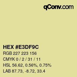 Color code: HEX #E3DF9C | qconv.com