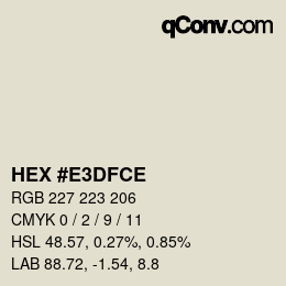 Color code: HEX #E3DFCE | qconv.com