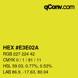 Color code: HEX #E3E02A | qconv.com