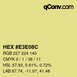 Color code: HEX #E3E08C | qconv.com