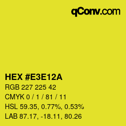Color code: HEX #E3E12A | qconv.com