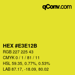 Color code: HEX #E3E12B | qconv.com