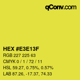 Color code: HEX #E3E13F | qconv.com