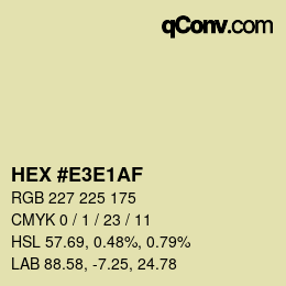 Color code: HEX #E3E1AF | qconv.com