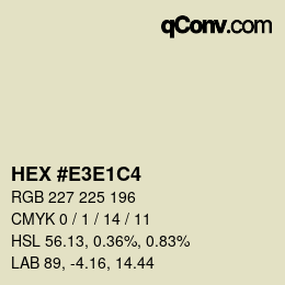 Color code: HEX #E3E1C4 | qconv.com