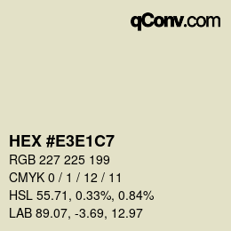 Color code: HEX #E3E1C7 | qconv.com