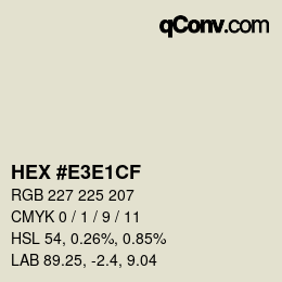 Color code: HEX #E3E1CF | qconv.com
