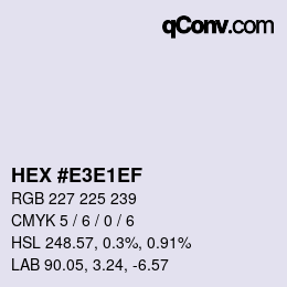 Color code: HEX #E3E1EF | qconv.com