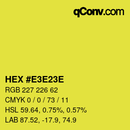 Color code: HEX #E3E23E | qconv.com