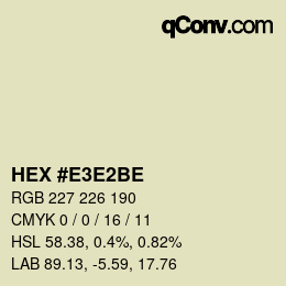 Color code: HEX #E3E2BE | qconv.com