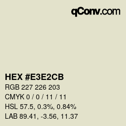 Color code: HEX #E3E2CB | qconv.com