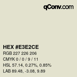 Color code: HEX #E3E2CE | qconv.com