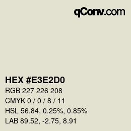 Color code: HEX #E3E2D0 | qconv.com