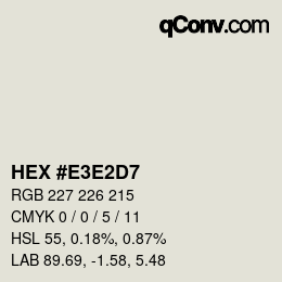 Color code: HEX #E3E2D7 | qconv.com