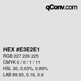 Color code: HEX #E3E2E1 | qconv.com