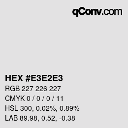 Color code: HEX #E3E2E3 | qconv.com