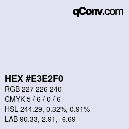 Color code: HEX #E3E2F0 | qconv.com