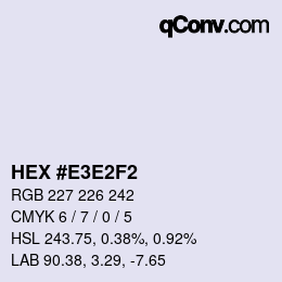 Color code: HEX #E3E2F2 | qconv.com