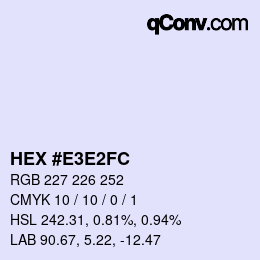 カラーコード: HEX #E3E2FC | qconv.com