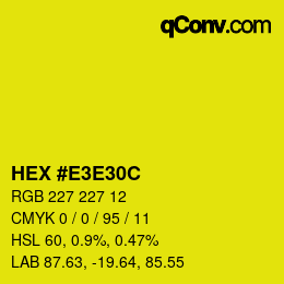 Color code: HEX #E3E30C | qconv.com