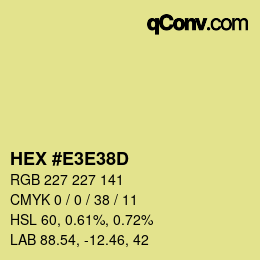 Color code: HEX #E3E38D | qconv.com