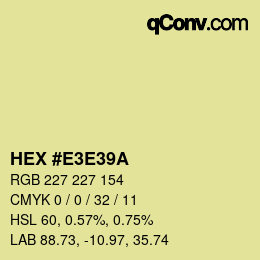 Color code: HEX #E3E39A | qconv.com