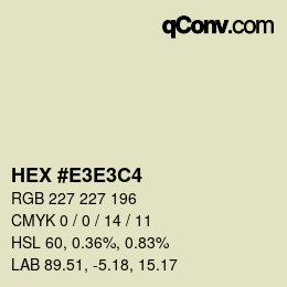 Farbcode: HEX #E3E3C4 | qconv.com
