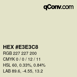 Color code: HEX #E3E3C8 | qconv.com