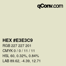 カラーコード: HEX #E3E3C9 | qconv.com