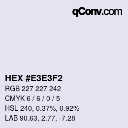 Color code: HEX #E3E3F2 | qconv.com