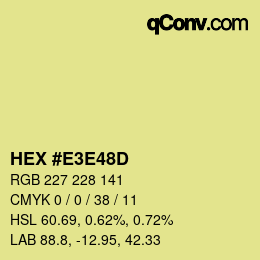 Color code: HEX #E3E48D | qconv.com