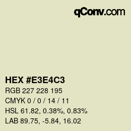 颜色代码: HEX #E3E4C3 | qconv.com