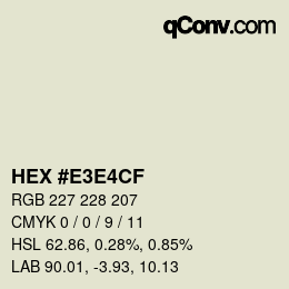 Color code: HEX #E3E4CF | qconv.com