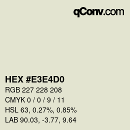 Color code: HEX #E3E4D0 | qconv.com