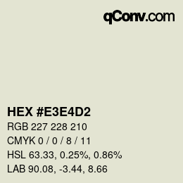 Farbcode: HEX #E3E4D2 | qconv.com