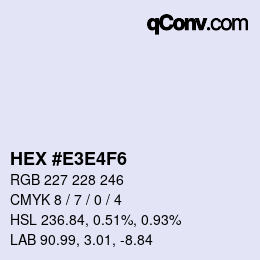 Color code: HEX #E3E4F6 | qconv.com