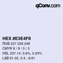 Color code: HEX #E3E4F8 | qconv.com